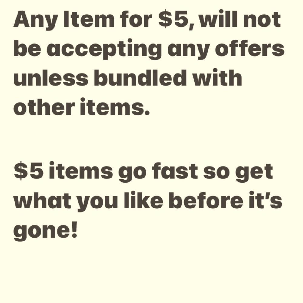 PLEASE READ ABOUT $5 ITEMS *DO NOT BUY THIS LISTING***